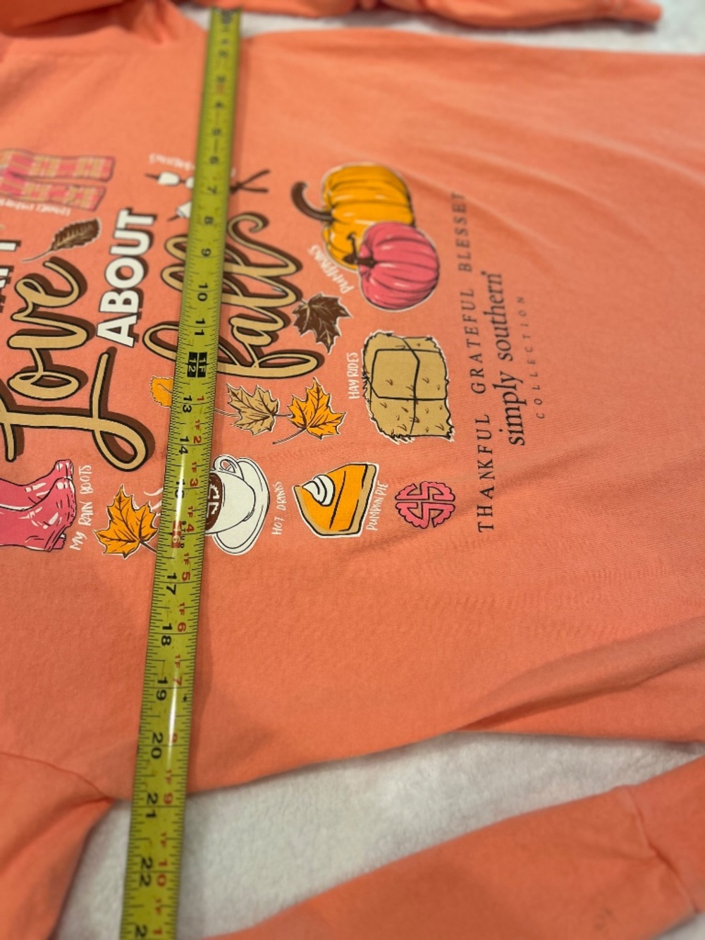 Long Sleeve Tee by Simply Southern I love Fall Large - Picture 4 of 8